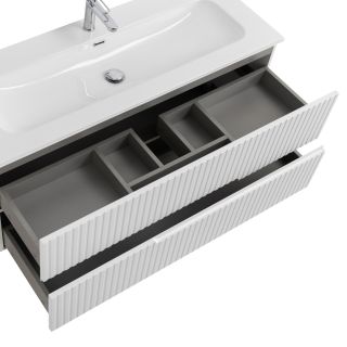 База под раковину Cezares подвесная с двумя выкатными ящиками, Bianco Opaco, 800x457x500, DUET-N-800-2C-SO-BO